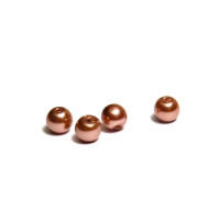 25x Runde Glaswachsperlen 4 mm - Zimt 25x Runde Glaswachsperlen 4 mm - Zimt