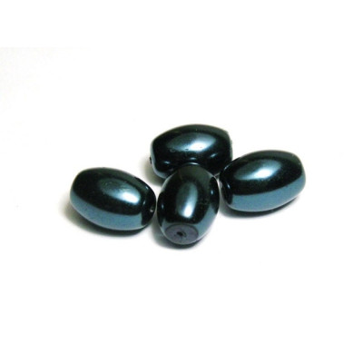 11 x 8 mm Oval Faux Pearls Glass Beads - Midnight Blue (20 Pc.)