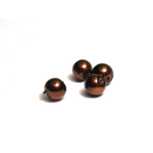 4 mm Round Faux Pearls Glass Beads (25 pc.) - Choc...