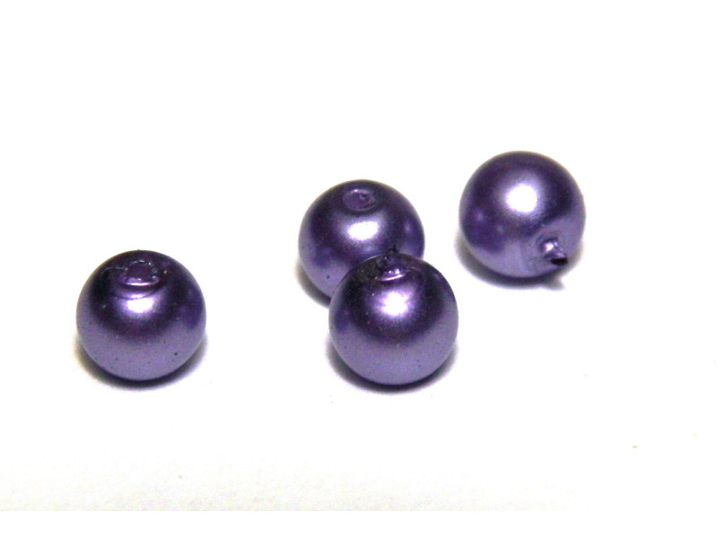 25x Runde Glaswachsperlen 4 mm - Lila