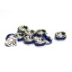 6 mm Grade A Round Rhinestone Spacers Strass Rondelles - Silver/Sapphire - 10 pc