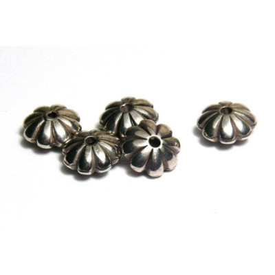 25x Metallisierte Plastik Rondelle Blüten Rondelle -8mm