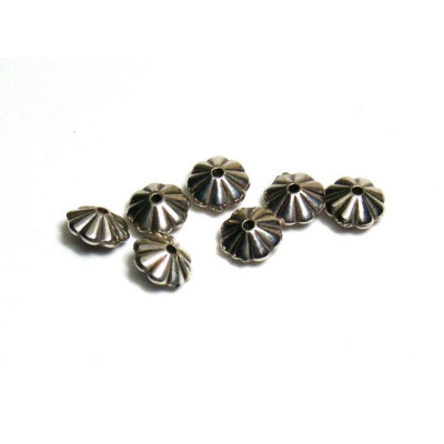 25x Metallisierte Plastik Rondelle Blüten Rondelle - 6,5 mm