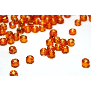 6/0 (4 mm) Economy Glass Seed beads - Orange Silve...