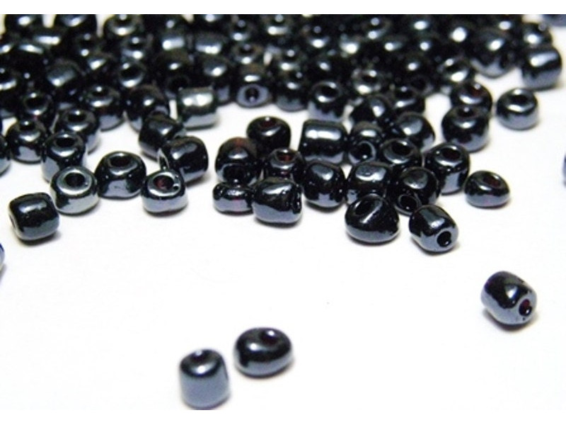 6/0 (3 mm) Large Economy Glass Seed Beads Rocailles - Hematite