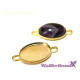 Setting for 18 mm Oval Cabochons, Bangle Link Connector - Gold or Silver - 2 pc