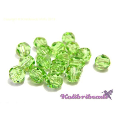 6 mm Swarovski® 5000 Faceted Round Beads (10 pc.) - Peridot Green - Genuine Austrian Crystal