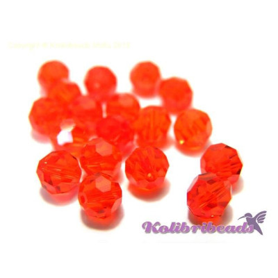 6 mm Swarovski® 5000 Faceted Round Beads (10 pc.) - Hyacinth Orange - Genuine Austrian Crystal