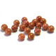 6 mm Traditional Round Czech Pressed Glass Beads - Burgundy Gold Lustre