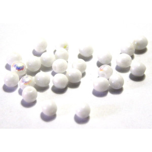 4 mm Small Round Czech Pressed Glass Beads - White...