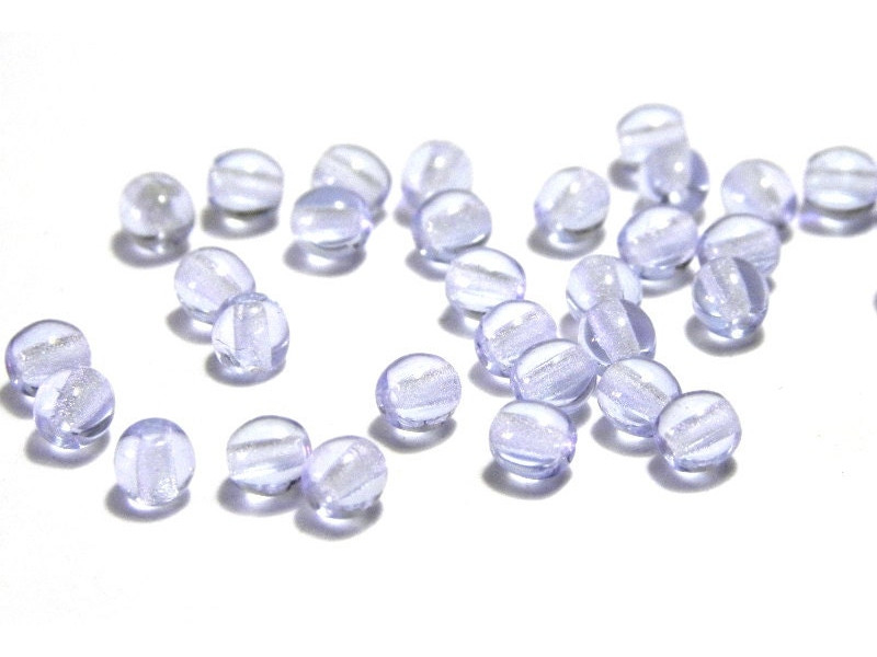 4 mm Small Round Czech Pressed Glass Beads - Colour-Changing Alexandrite