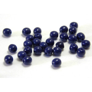 4 mm Round Glass Czech Beads - Dark Blue