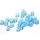 4 mm Small Round Pressed Czech Glass Beads - Aquamarine Blue