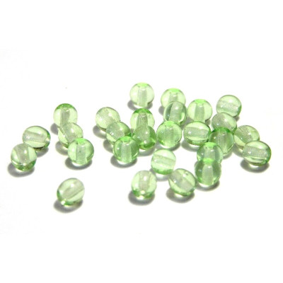 4 mm Round Czech Glass Beads, Round Bohemian Pressed Beads - Chrysolite