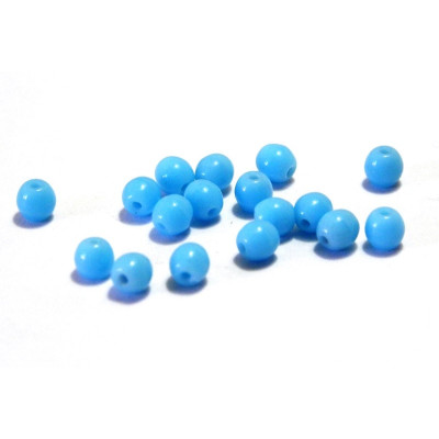 4 mm Round Czech Glass Beads, Round Bohemian Pressed Beads - Light Blue