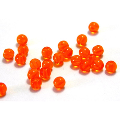 4 mm Round Czech Glass Beads, Round Bohemian Pressed Beads - Hyacinth Orange