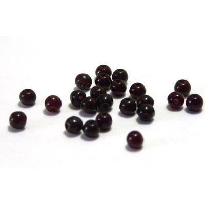 4 mm Round Czech Glass Beads, Round Bohemian Pressed Beads - Garnet