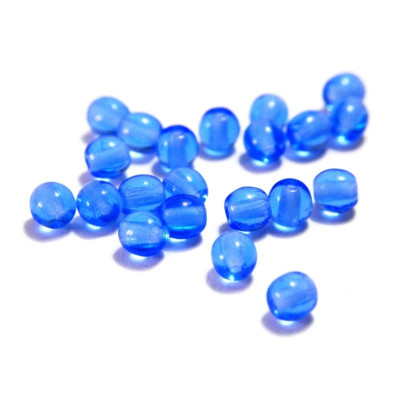 4 mm Small Round Czech Pressed Glass Beads - Sapphire Blue