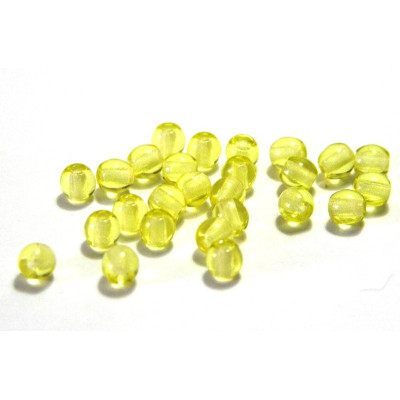 4 mm Round Czech Glass Beads, Round Bohemian Pressed Beads - Jonquil