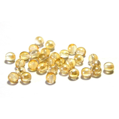 4 mm Round Czech Glass Beads, Round Bohemian Pressed Beads - Crystal Honey Lustre