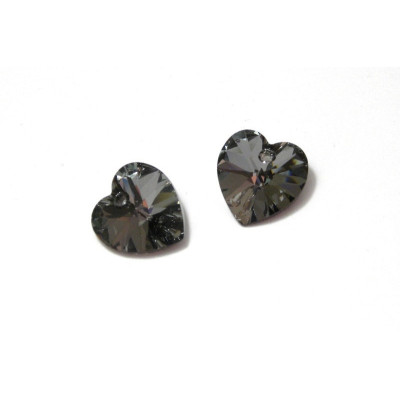 14 mm Swarovski® Heart Pendant (6228/6202) - Genuine Austrian Crystal - Crystal Silver Night (2 Pc.)