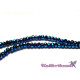 2 mm Faceted Mini Flat Round Glass Beads (Rondelle Beads) - Metallic Blue