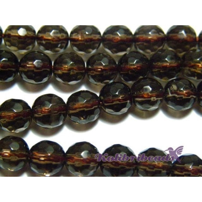 Runde facettierte Rauchquarzperlen 6mm - Klasse A