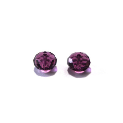 8 mm (0.3 inch) Swarovski® 5040 Faceted Flat Round (Rondelle) Beads (Pack of 6) - Amethyst