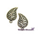 19 mm Vintage Filigree Leaf Charm, Leaf Pendant - Antique Silver or Antique Gold (2 pc.)