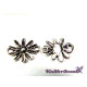 Vintage Verbinder Zwischenstück Blume 16 mm - Antiksilber, Antikgold - 4 Sück