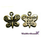 Vintage Created for You Butterfly Alloy Charm 12mm - Antique Gold or Antique Silver (pack of 5)