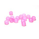6 mm Round Mat Frosted Glass Beads (25 Beads) Neon Pink