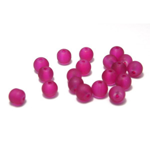 6 mm Matte runde Glasperlen (25 Stk.) Fuchsia