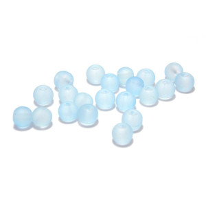 6 mm Round Mat Frosted Glass Beads - Ice Blue 6 mm Round Mat Frosted Glass Beads - Ice Blue