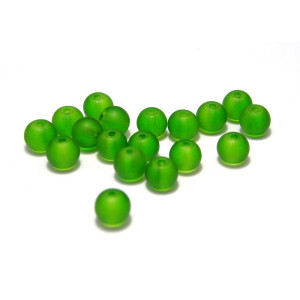6 mm Round Mat Frosted Glass Beads (25 Beads) Gree...