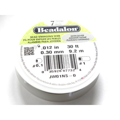 0,30 mm Beadalon 7-Strang Schmuckdraht - 9,2 m - Satin Silver