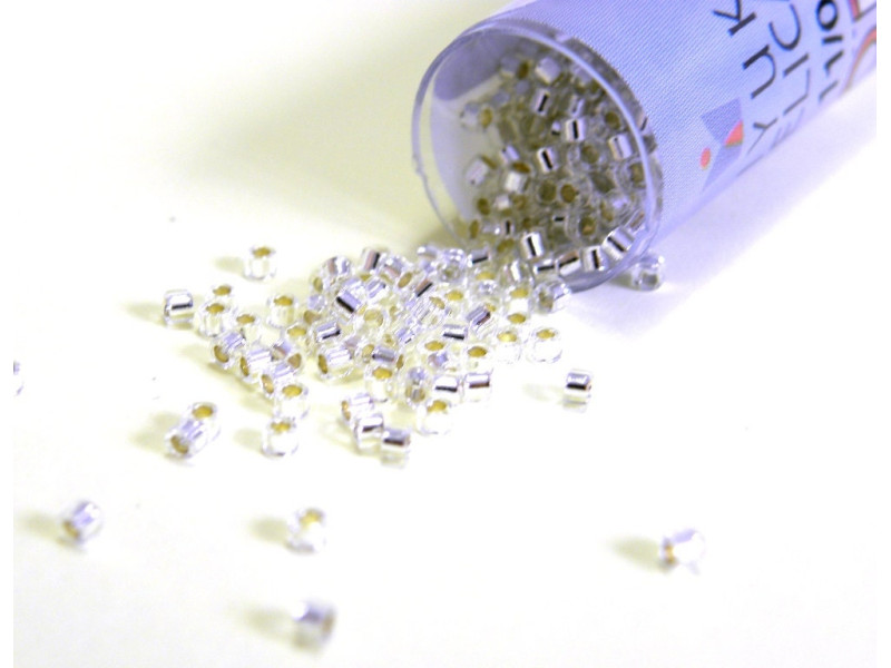 11/0 Miyuki Delica Seed Beads -  Silver Lined Crystal DB 041 - 7.2 g Vial