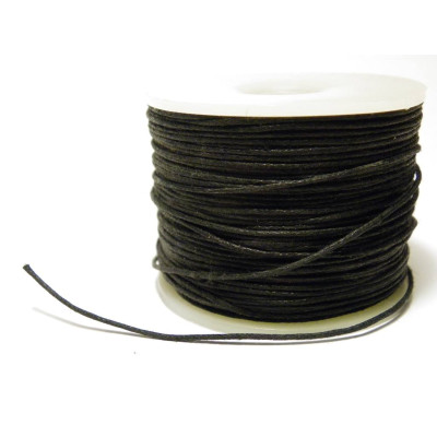 0,6 mm gewachste Baumwollkordel - 3 m - Schwarz