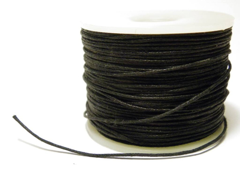 0,6 mm gewachste Baumwollkordel - 3 m - Schwarz