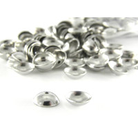 8 mm (0.5 mm Hole) Large Round Stainless Steel Silver-Coloured Bead Caps for Large Beads (25 Pc.) 8 mm (0.5 mm Hole) Large Round Stainless Steel Silver-Coloured Bead Caps for Large Beads (25 Pc.)