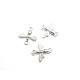 14.5 mm Solid Sterling Silver 925 Bee Charm Connector (Silver, 18 K rose gold plated and 24 K Yellow gold plated) 1 or 10 Pc.