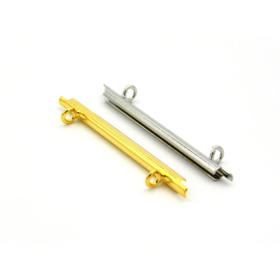 2 Stk. Miyuki Endstücke 35 mm mit 2 Ösen - Vergoldet oder Versilbert