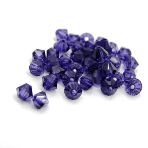 4 mm Czech MC Small Faceted Glass Bicone Beads - T...