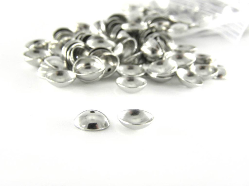 3 mm (Bohrung 0,5 mm) Sehr Kleine Runde Edelstahl Perlenkappen (50 Stk.)