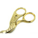 Stainless Steel Scissors, Embroidery Pointed Scissors, Sewing scissors, Bird Motif, Light Gold, 9.25 cm (3.6 Inch)