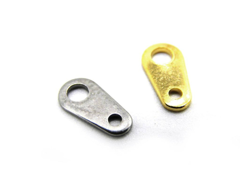 8x4 mm Stainless Steel Necklace Tabs - Platinum Silver or Gold Plated (20 Pc.)