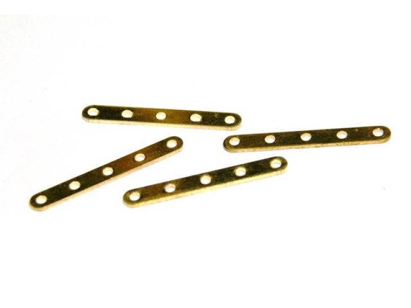 Kurzer schmaler rechteckiger Kettensteg Zwischenteil 5-reihig - Gold (10 Stk)