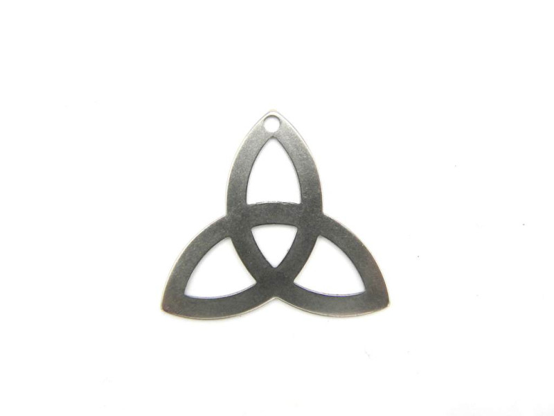 26 mm Edelstahl Dreifaltigkeitsknoten/Triquetra, irischer Anhänger, Edelstahlfarbe (1 oder 5 Stck.)
